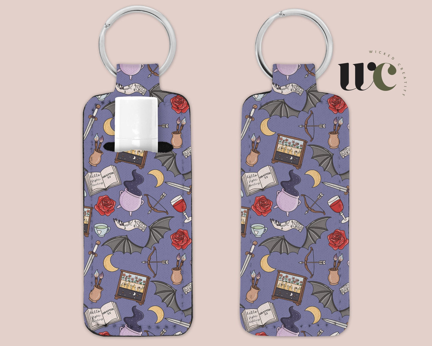 Fae Fantasy Reader Lipbalm Holder Keychain