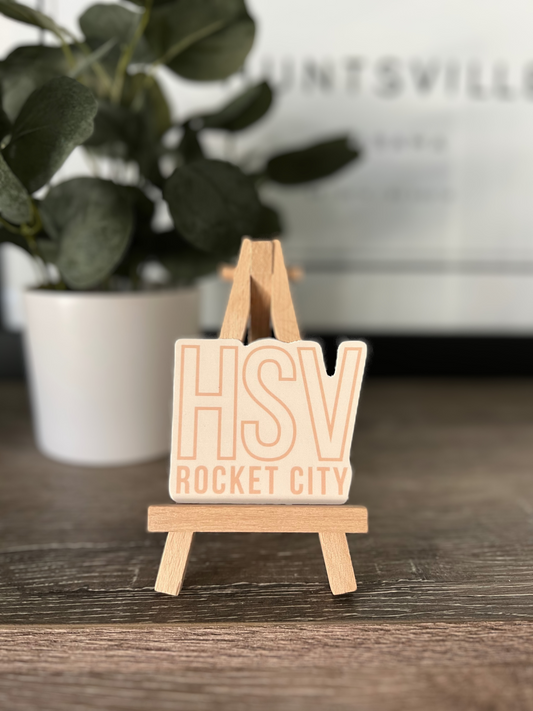 Rocket City HSV Tan Matte Sticker