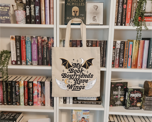 Book Boyfriends Wings Tote Bag