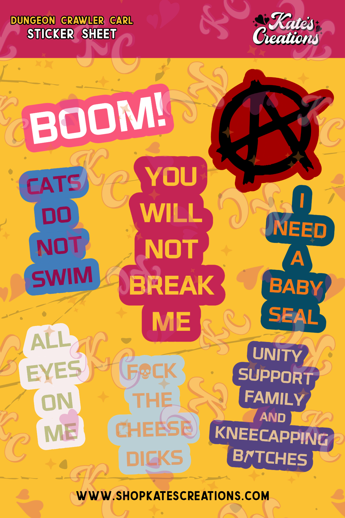 Dungeon Crawler Carl Book Cover Sticker Sheet | DCC Merch Stickers