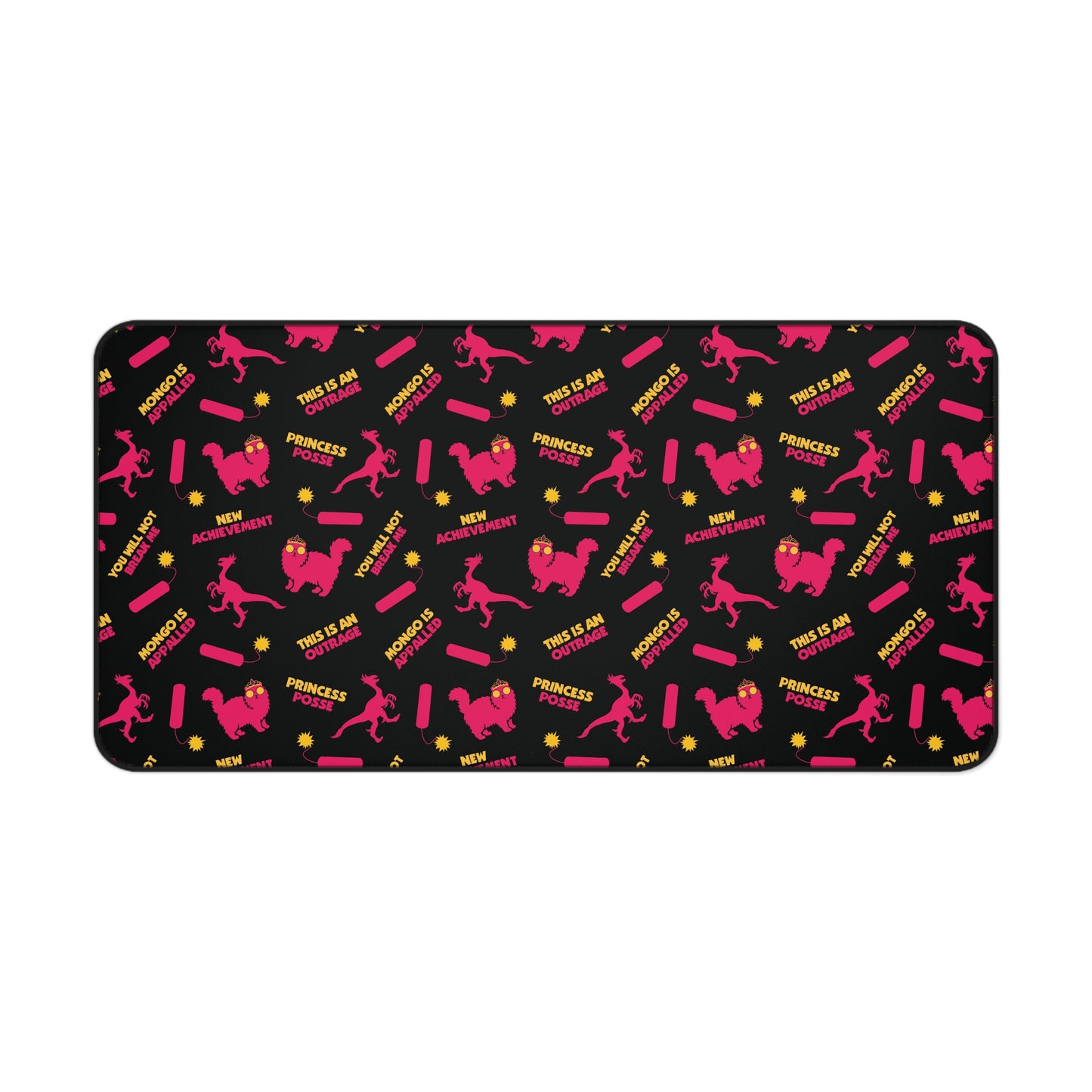 Dungeon Crawler Carl Desk Mat | Mongo and Donut Pattern Mouse Pad | Gamer Desk Setup Mat