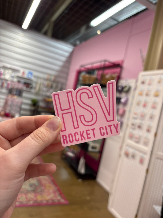 Huntsville HSV Rocket City Pink Sticker