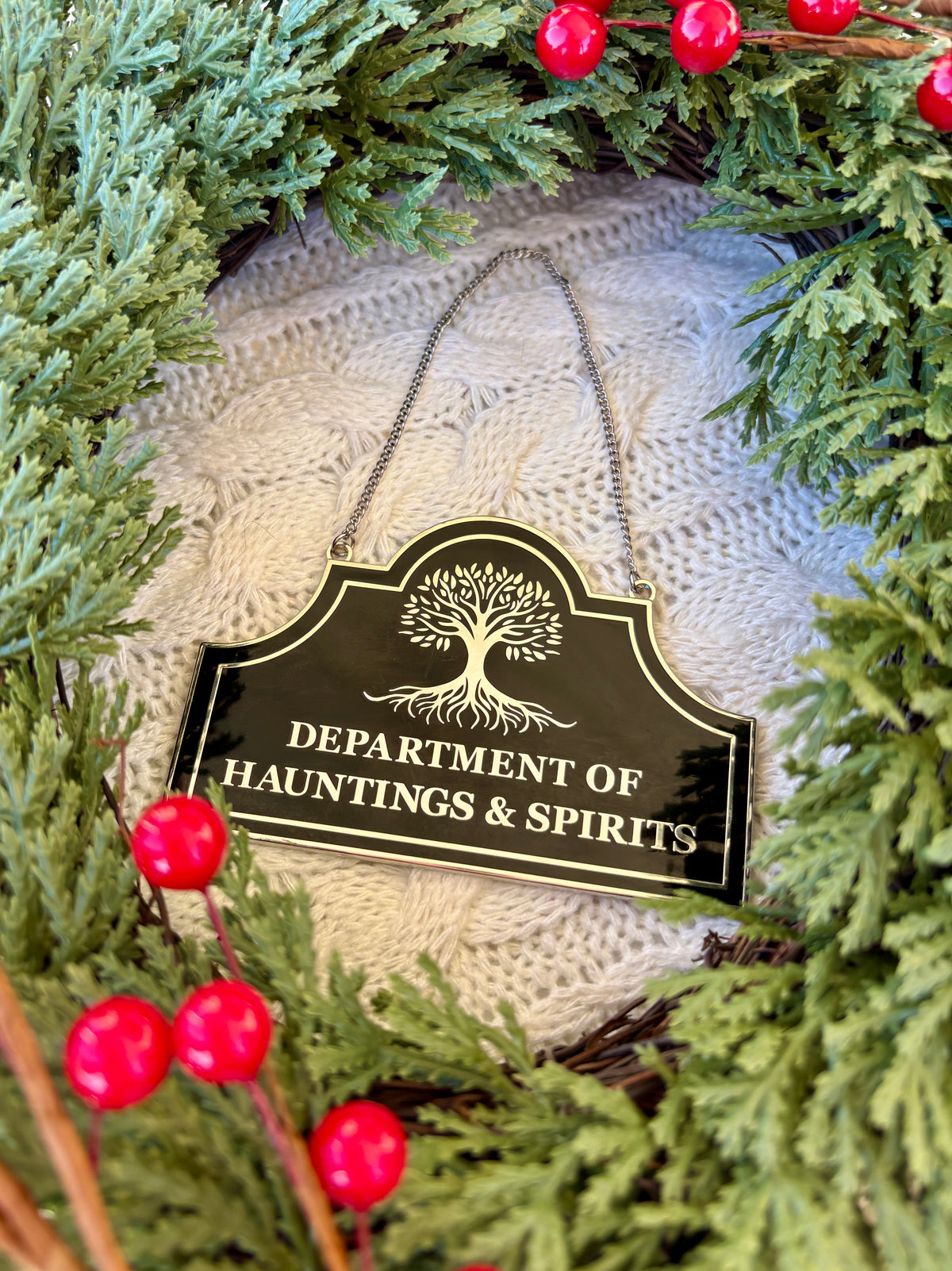 Department of Hauntings and Spirits Enamel Christmas Ornament