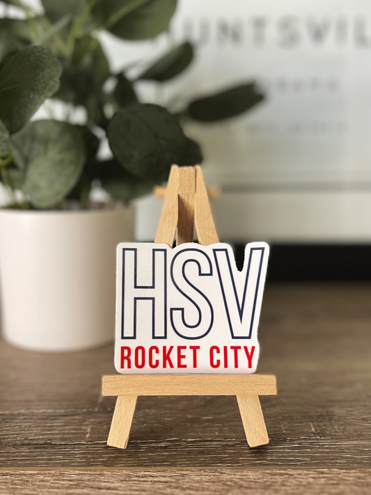 Rocket City HSV Red White Blue Sticker