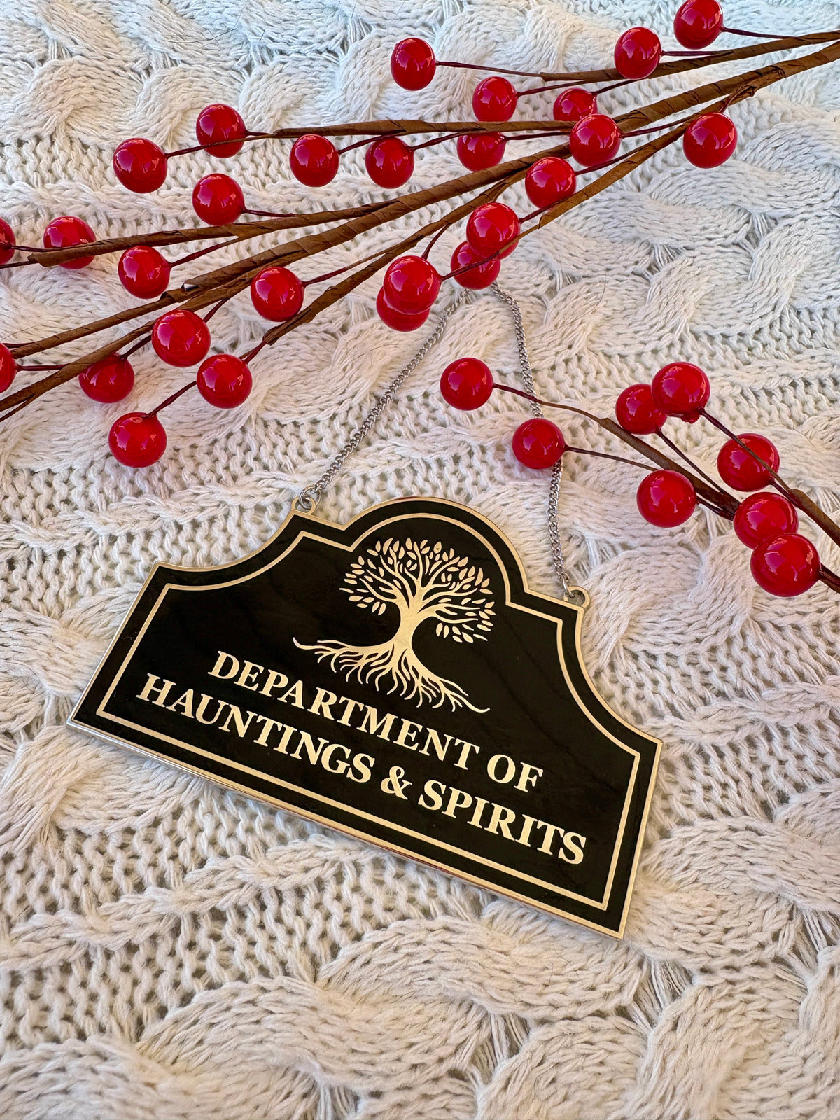 Department of Hauntings and Spirits Enamel Christmas Ornament