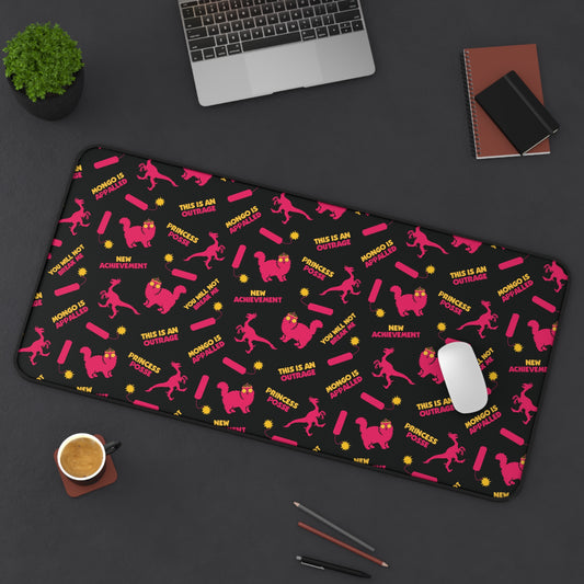 Dungeon Crawler Carl Desk Mat | Mongo and Donut Pattern Mouse Pad | Gamer Desk Setup Mat