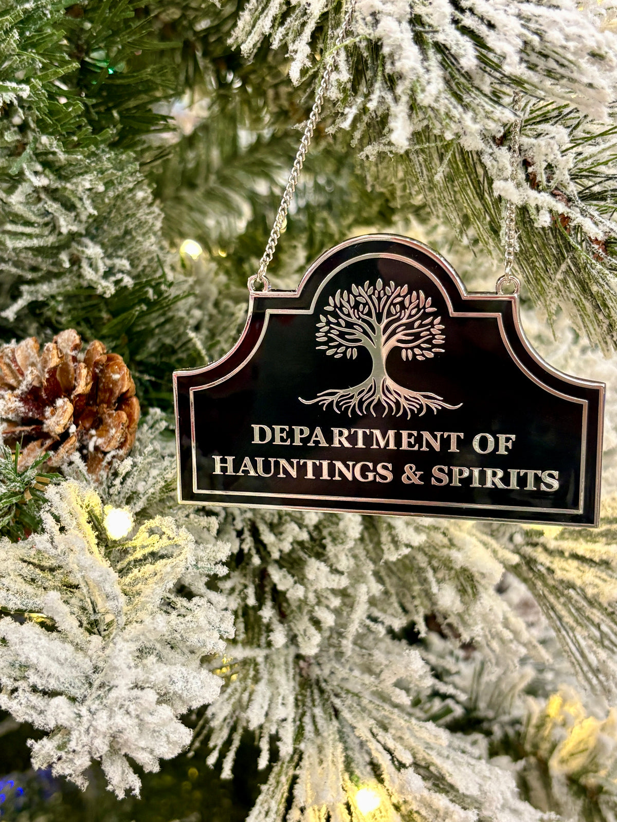 Department of Hauntings and Spirits Enamel Christmas Ornament