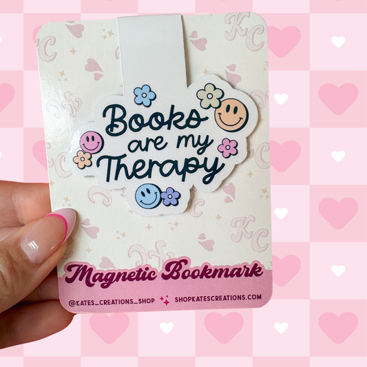 Books Are My Therapy Magnetic Bookmark
