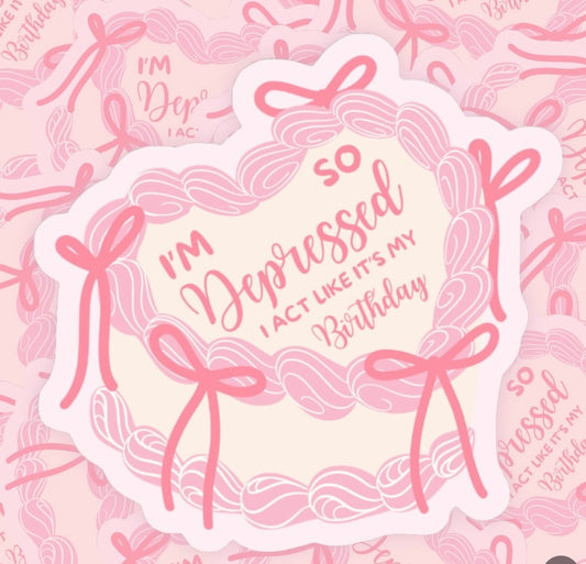 I'm So Depressed I Act Like It's My Birthday Cake TTPD Sticker