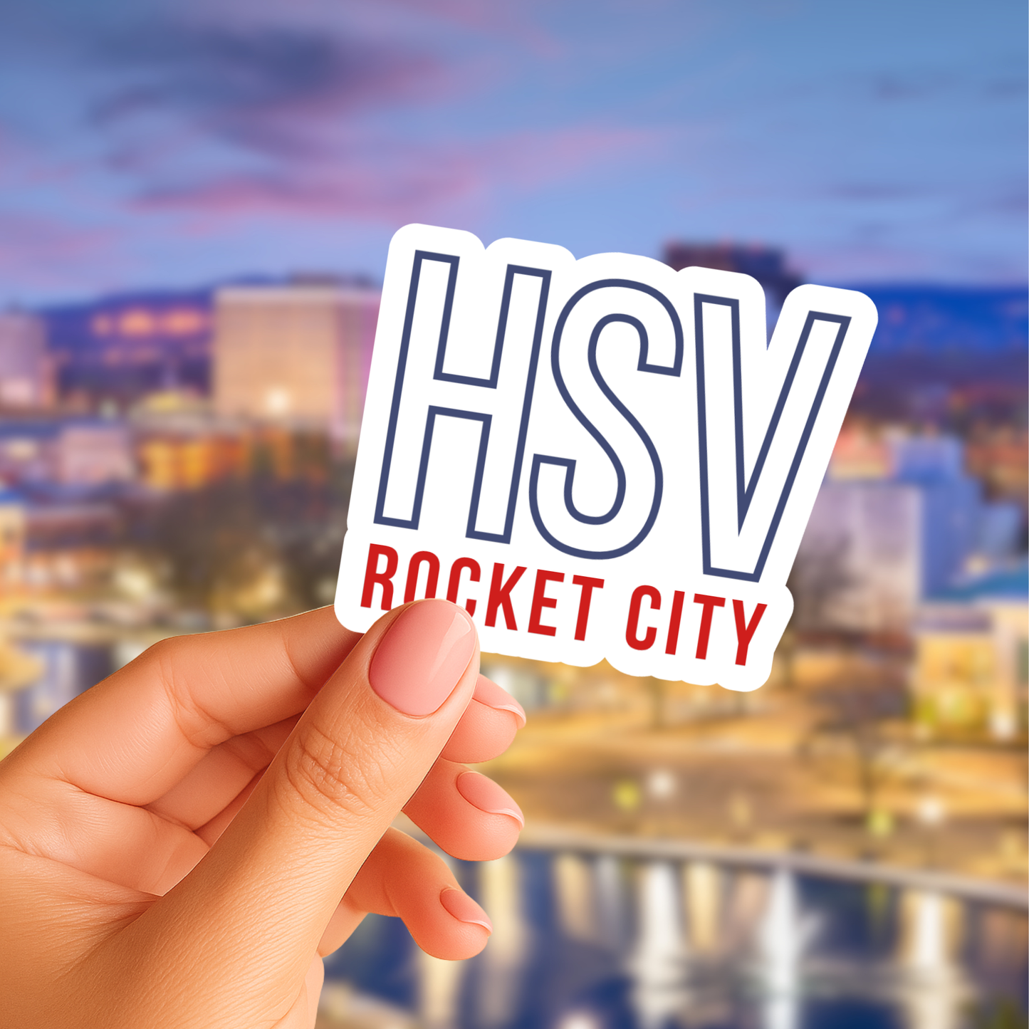Rocket City HSV Red White Blue Sticker