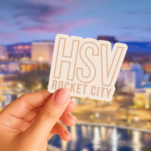 Rocket City HSV Tan Matte Sticker