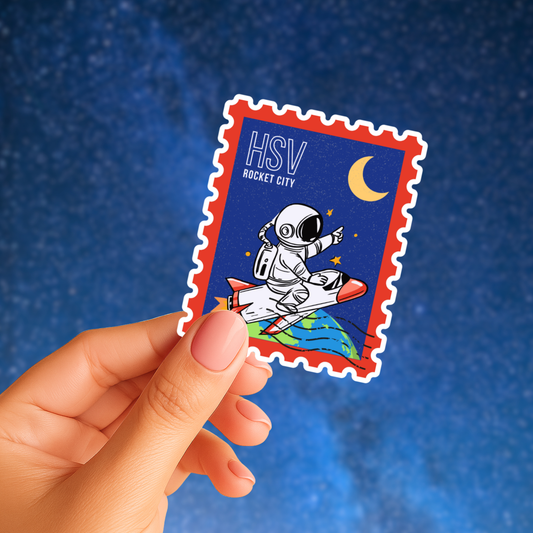 Astronaut HSV Rocket City Stamp Sticker