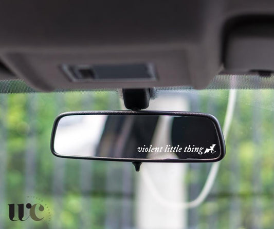Car Decal for Rearview Mirror - Violent Little Thing - Gift for Reader - Fantasy Book Lover - Dragon Fantasy Book Lover