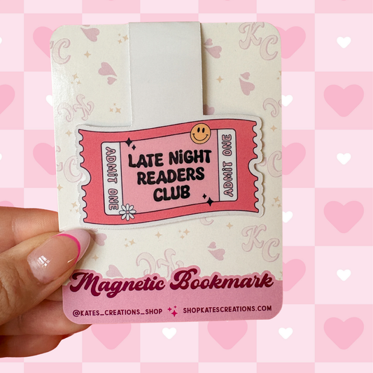 Late Night Readers Club Ticket Magnetic Bookmark