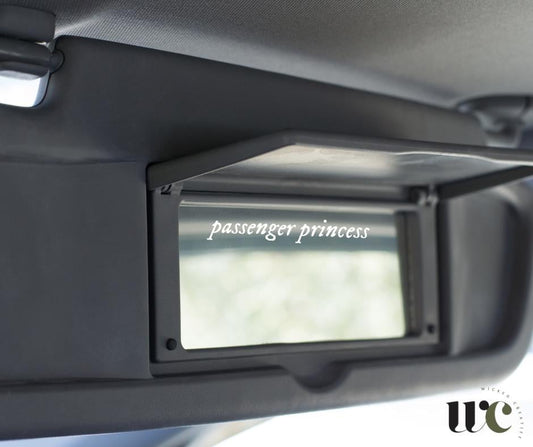 Passenger Princess Car Decal: Rearview Mirror Vinyl Sticker