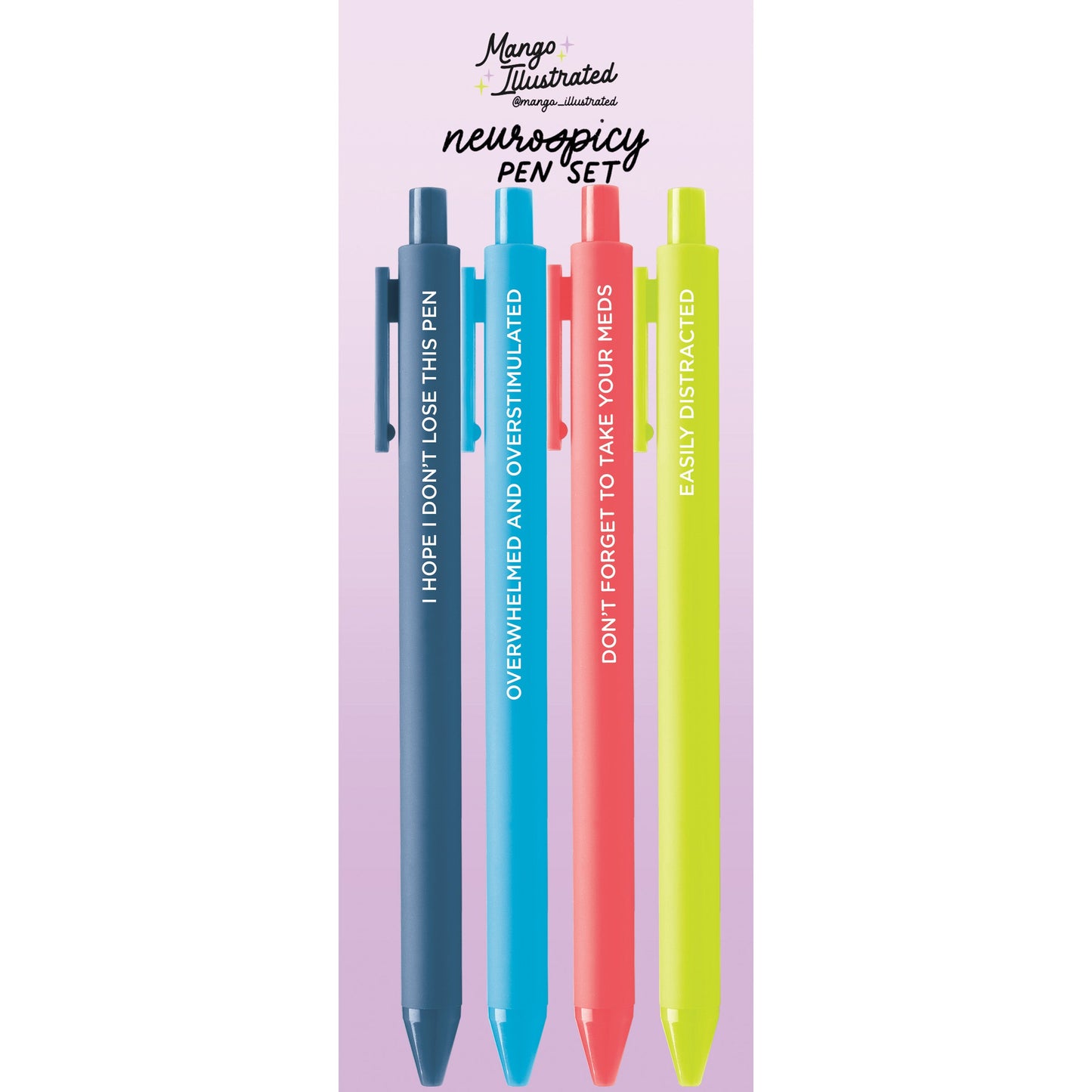 Neurospicy jotter gel pen set