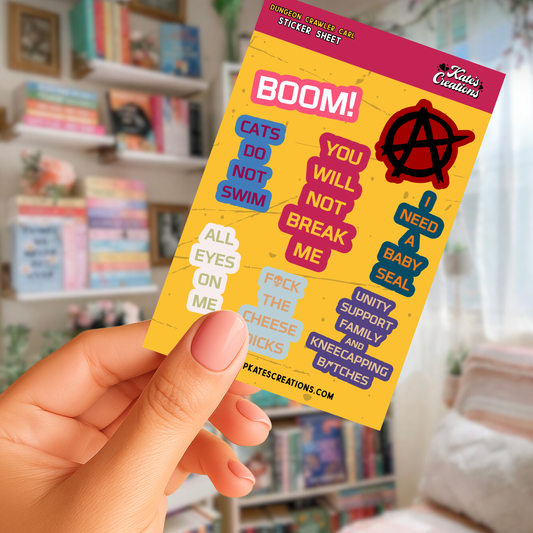 Dungeon Crawler Carl Book Cover Sticker Sheet | DCC Merch Stickers