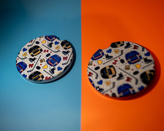 Rivals to Lovers Hockey Romance Readers Ceramic Car Coasters: Ceramic Set of 2 - Book Lover Gift