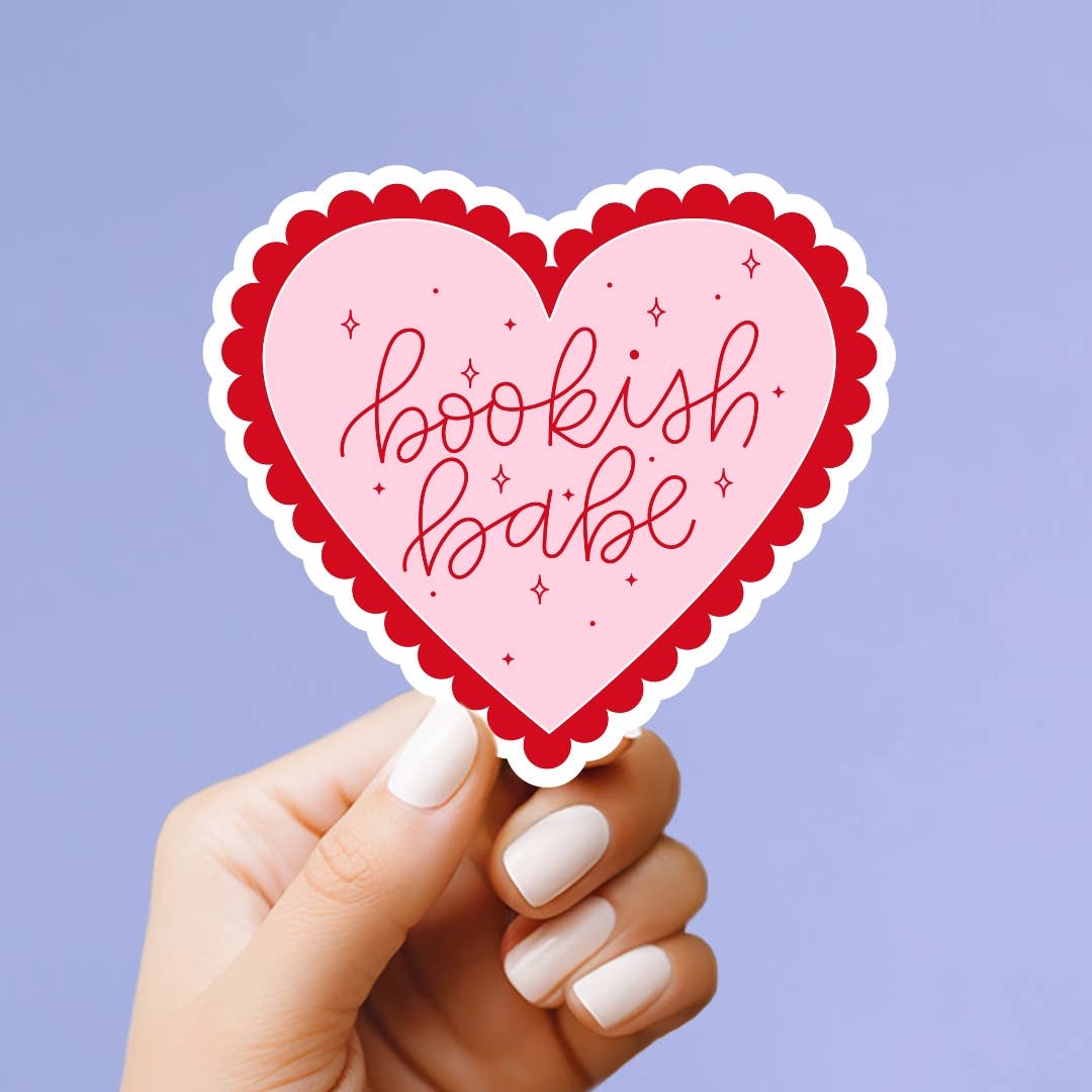 Bookish Babe Heart Vinyl Sticker